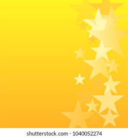 gold stars vector background. yellow shiny graphic backdrop. golden sparkles confetti falling. magic shining Flying glitter on night sky cosmic backdrop, sparkle christmas border. 