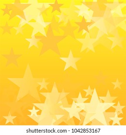 gold stars vector background. yellow shiny graphic backdrop. golden sparkles confetti falling. magic shining Flying glitter on night sky cosmic backdrop, sparkle christmas border. 