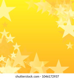 gold stars vector background. yellow shiny graphic backdrop. golden sparkles confetti falling. magic shining Flying glitter on night sky cosmic backdrop, sparkle christmas border. 
