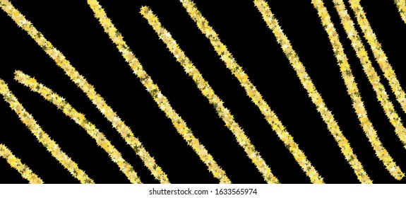 Gold Stars Vector Confetti Isolated. Festive Garland. Bright Celebration Particles. Winter Holidays Sparkling Garland. Golden Stars Falling Down. Platinum New Year, Christmas Birthday Party Texture.