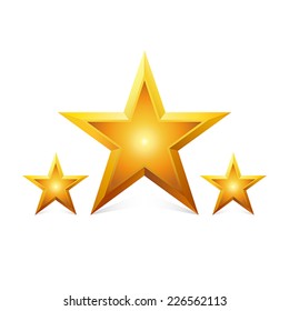 Gold stars.     Vector Illustration.