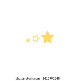 Gold stars with white background. Vector flat design