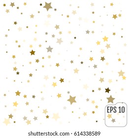 Gold Stars. White background. Vector illustration.