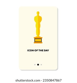 Oscar Academy award or Hollywood golden trophy isolated on a white  background. Success and victory concept. #…
