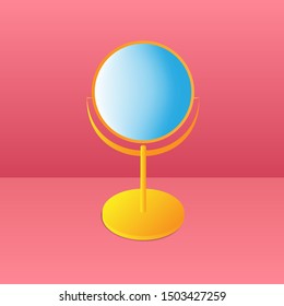 
gold statuette on pink background
