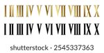 Gold Steampunk Roman numerals. Vector