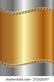gold and steel background with decorative border
