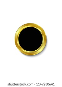 Gold sticker black isolated