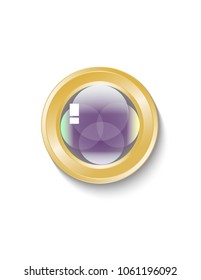 Gold sticker isolated