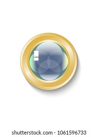 Gold sticker isolated