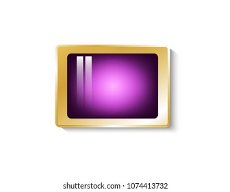 Gold sticker isolated