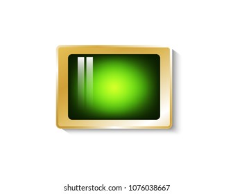 Gold sticker isolated