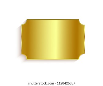 Gold sticker isolated