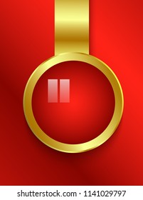 Gold sticker isolated