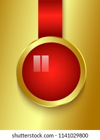 Gold sticker isolated