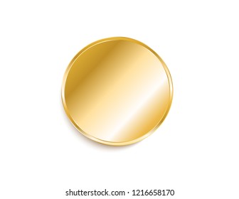 Gold sticker isolated