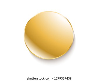 Gold sticker isolated