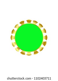 Gold sticker isolated black