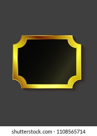 Gold sticker isolated black