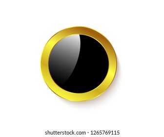 Gold sticker isolated black