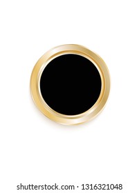 Gold sticker isolated black