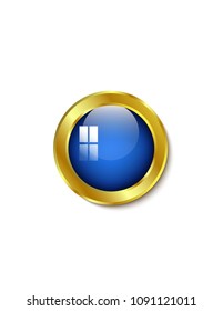 Gold sticker isolated blue