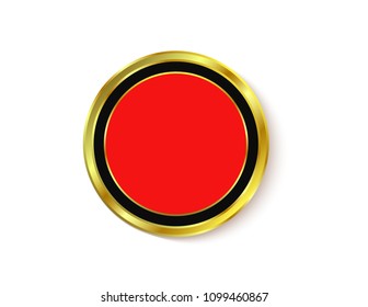 Gold sticker isolated red