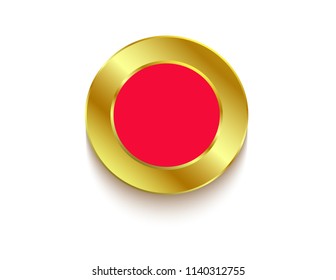 Gold sticker isolated red