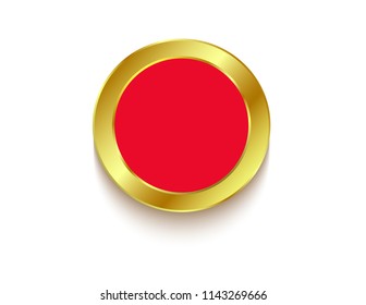 Gold sticker isolated red