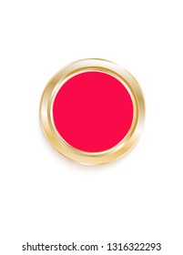 Gold sticker isolated red