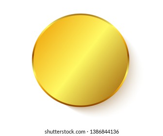Gold sticker isolated with shadow