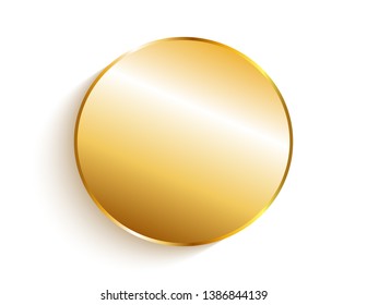 Gold sticker isolated with shadow