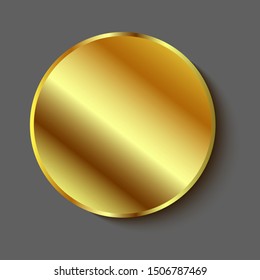 Gold sticker isolated with shadow