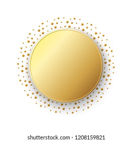 Gold sticker isolated. Vector illustration. Gold round label