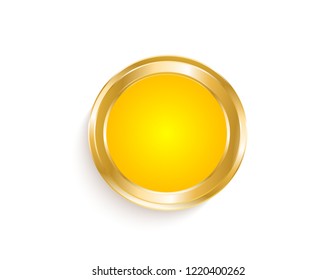 Gold sticker isolated yellow