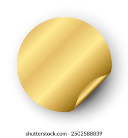 Gold sticker label, Round Circle curl golden shiny glossy badge vector design, use to your Premium product, banner decorative cover of your product book shopping website or wedding invitation card 