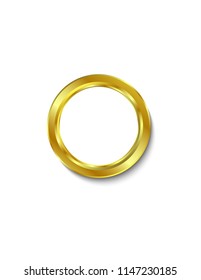 Gold sticker white isolated