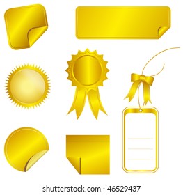 Colección de pegatinas de oro