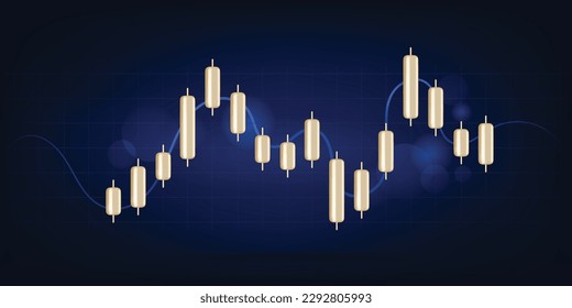 Gold stock market trading forex investing graph. Sell and buy money cash and exchange with finance. 3d trading stock vector for investment render.