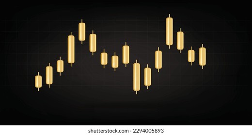 Gold stock market trading forex investing graph. Sell and buy money cash and exchange with finance. 3d trading stock vector for investment render.