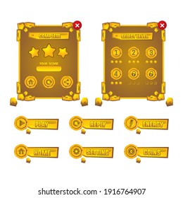 Diseño de interfaz de conjunto de activos de juegos de oro