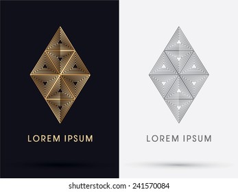 Gold Stone, Gem, abstract logo, symbol, icon,graphic,vector.
