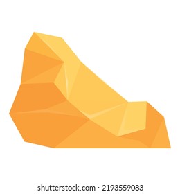 Gold stone icon cartoon vector. Golden mine. Miner treasure