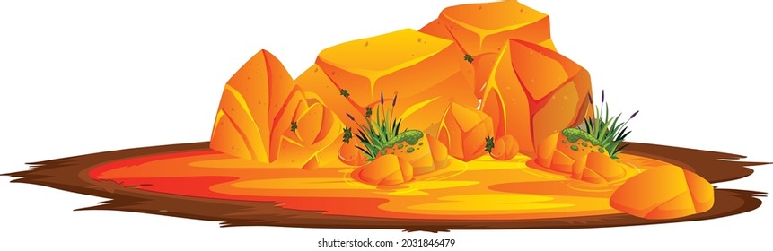 Gold stone vector art and illustration