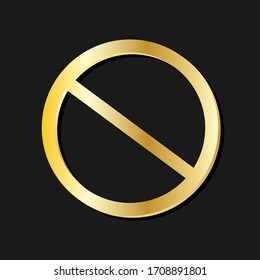 gold stop sign transparent in dark background.