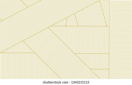 Gold straight stripes that overlap on white background