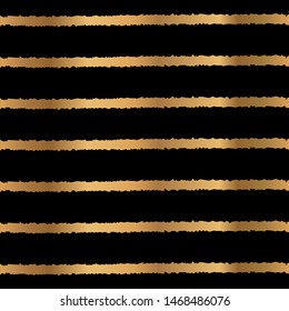 Gold Stripe Seamless Pattern Design on Black Background