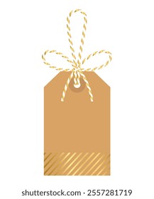 Gold stripes kraft paper background, for gift tied up with cotton gold rope bakers twine. Packing string for decoration, present. Isolated vector EPS10, png