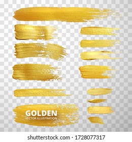 Gold strokes of paint. vector illustration