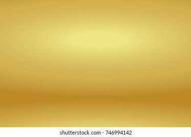 gold studio room background with spotlight gradient. Template mock up for display or montage of product